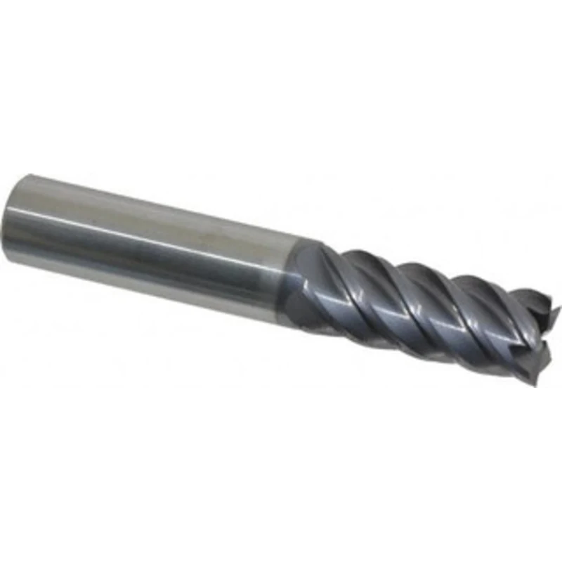 KYOCERA SGS 1/2, 1-1/4 LOC, 1/2 Shank Diam, 3 OAL, 5 Flute, Solid Carbide Square End Mill Single End, AlTiN Finish, S...